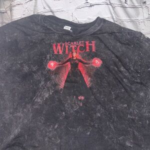 NEW Disney Store Marvel Wanda Scarlet Witch Cropped T-Shirt Adult Large Baggy